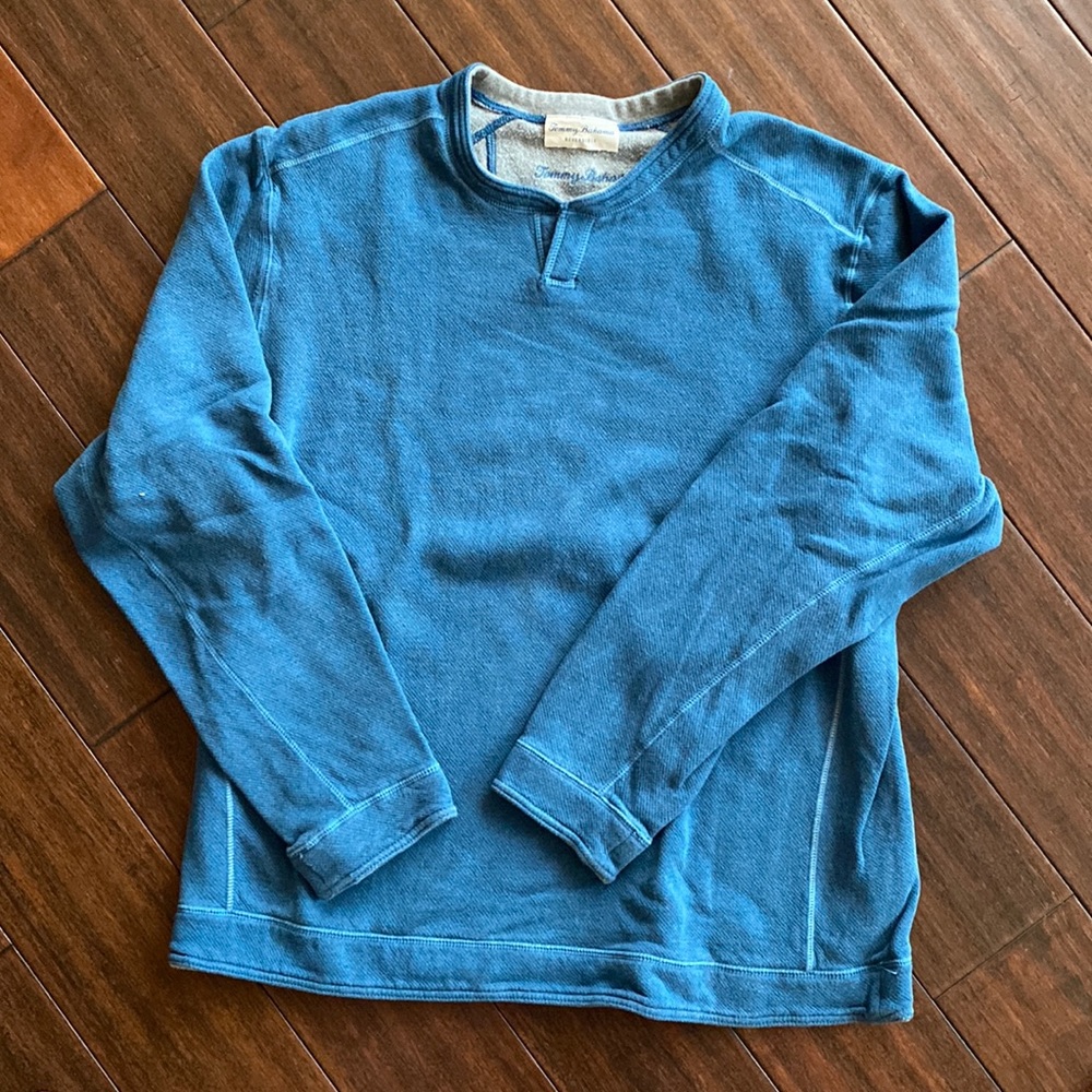 Tommy Bahama sweatshirt, blue reversible to gray